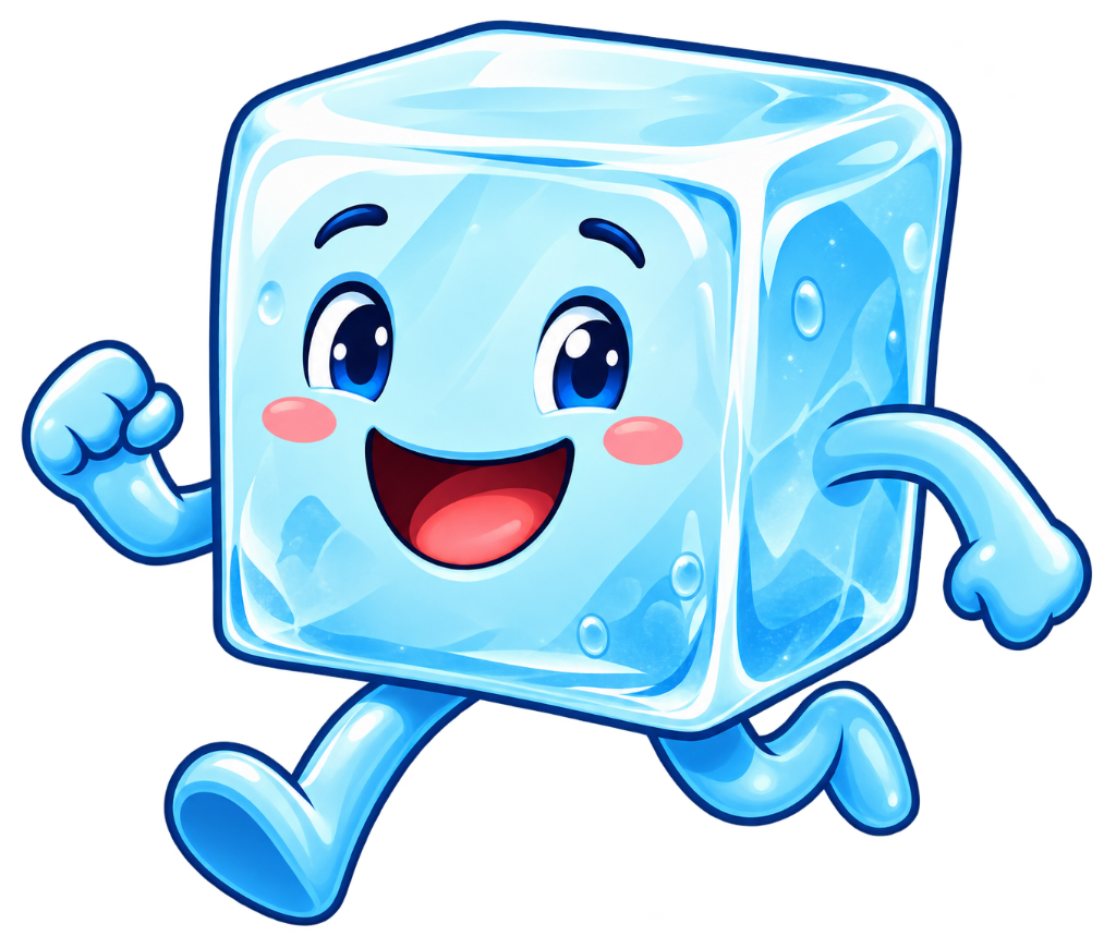 Cute Ice Cube Mascot